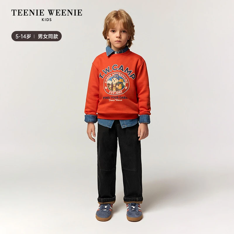 TeenieWeenie Kids小熊童装冬男女童轻暖绒萝卜牛仔裤TKTJ258971I