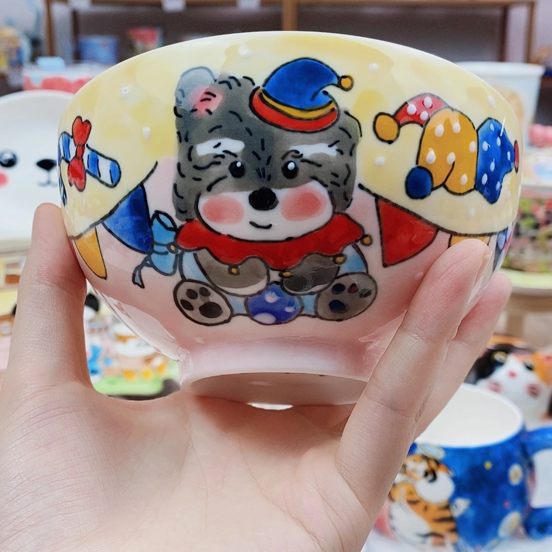 瓷片董董问创手绘陶瓷