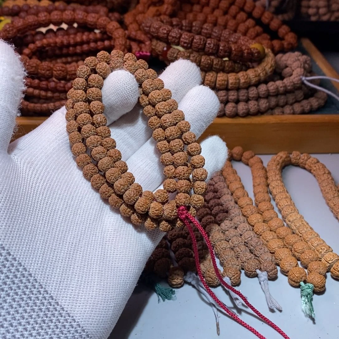 唐***果手串金刚菩提7尺寸闷墩龙脖挂