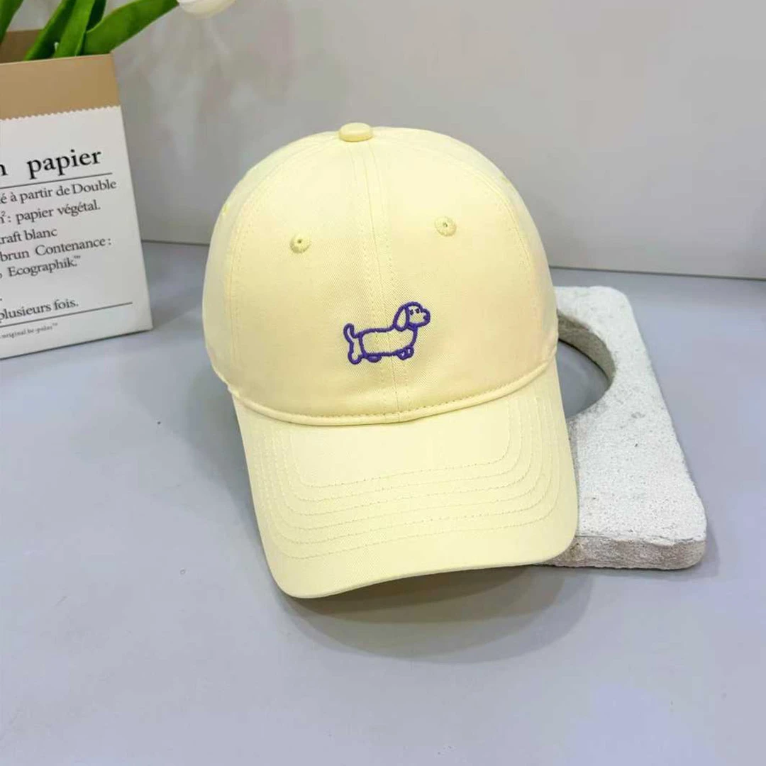 韩版可爱小狗元素棒球帽子女显脸小春夏遮阳简约百搭软顶鸭舌潮
