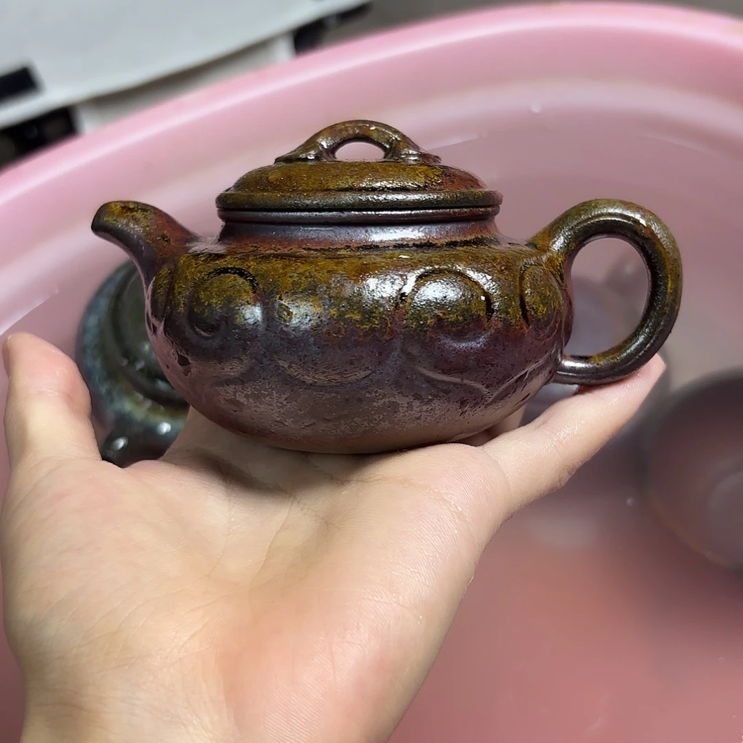 茶壶紫砂柴烧紫砂天青如意仿古
