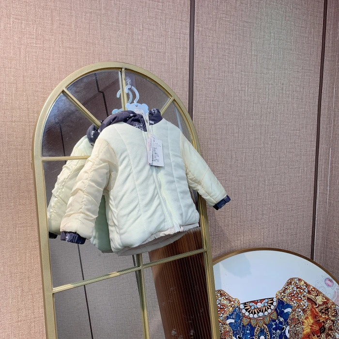 M1625   宝宝深灰色拼接上衣外套  加绒  冬款