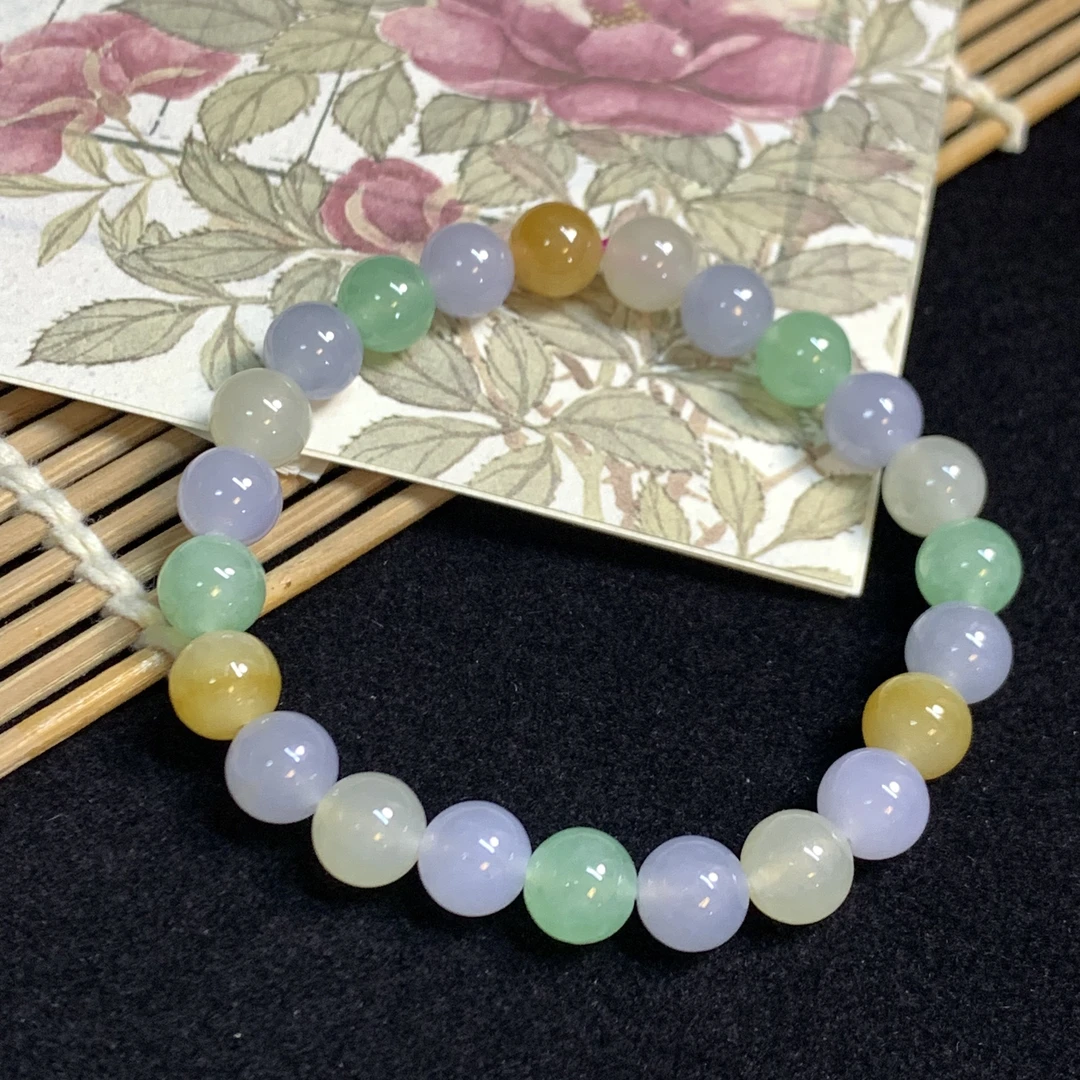 【琪宝臻选】冰多宝手串 卡7.9mm 天然缅甸翡翠A货 95折