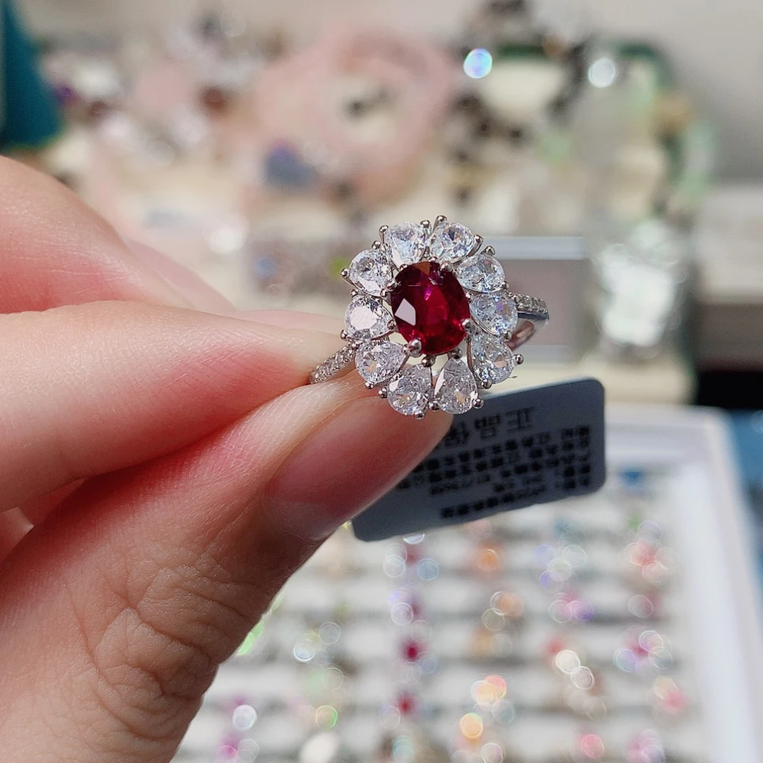 银S925镶嵌戒指戒指碧玺