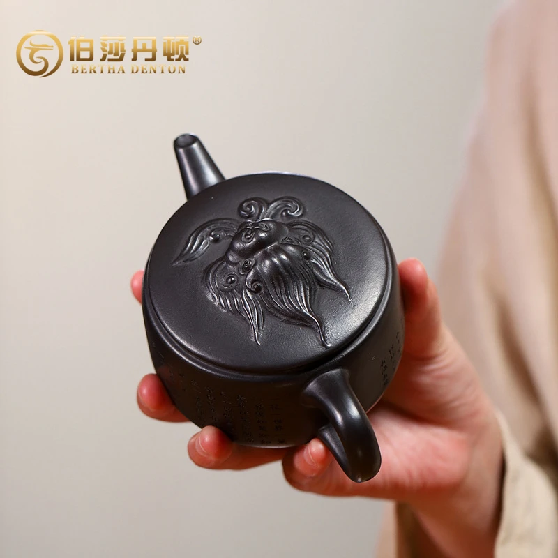 BERTHADENTON宜兴原矿石黄紫砂壶汉瓦泡茶壶功夫茶具仿古壶手抓壶