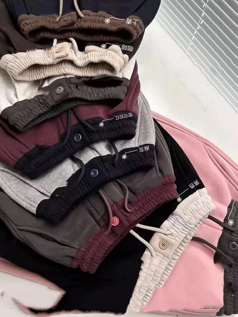 拼接腰头一体绒针织运动裤男孩女孩