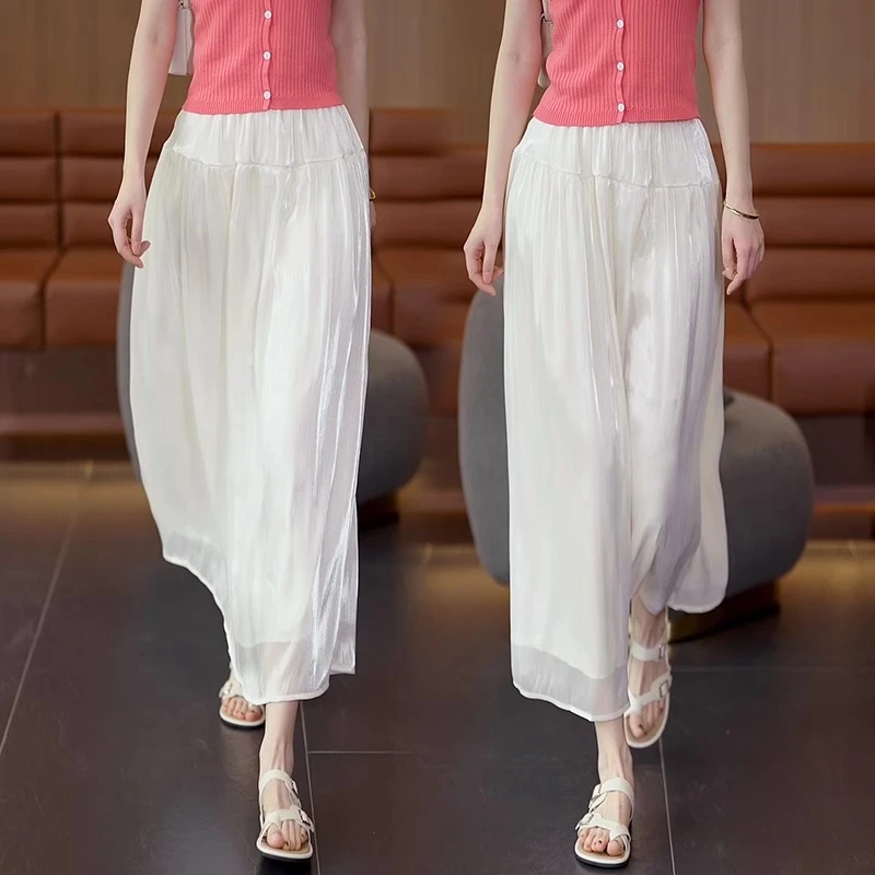 垂坠感好的半身裙女2025新款百褶裙仙气飘飘长裙高腰月光裙网纱裙