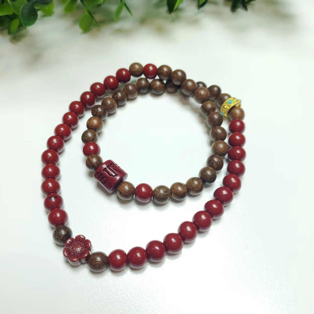 含辰砂工艺品S529【赵小姐】轻奢气质百搭款辰砂双圈手链