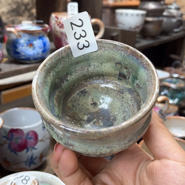 全手工柴烧志野杯233