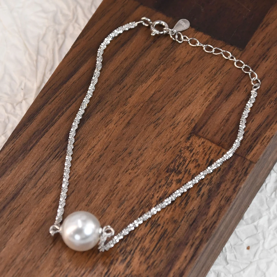 925银耳饰 DOSLYIN ins简约百搭小众精致气质白珠手链Y057