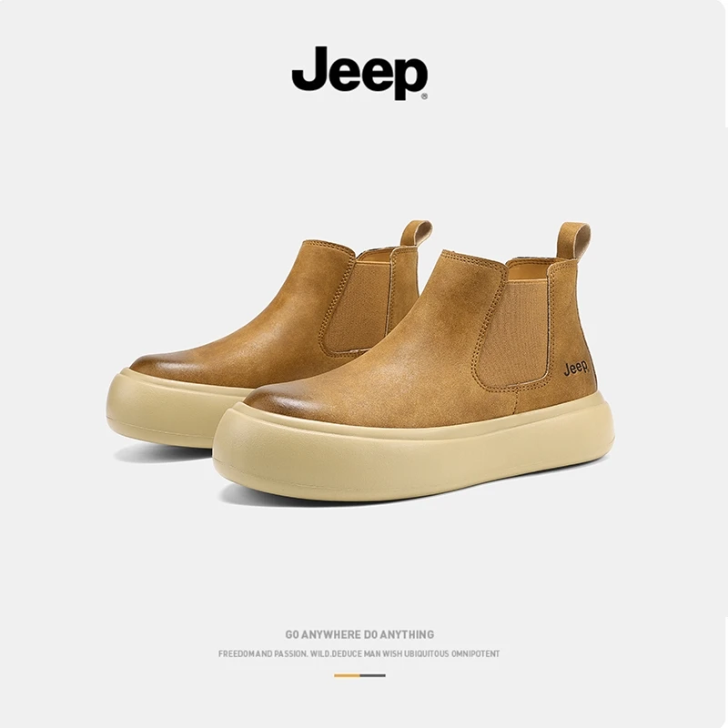 新款英伦风厚底复古切尔西户外防滑耐磨百搭休闲时尚款