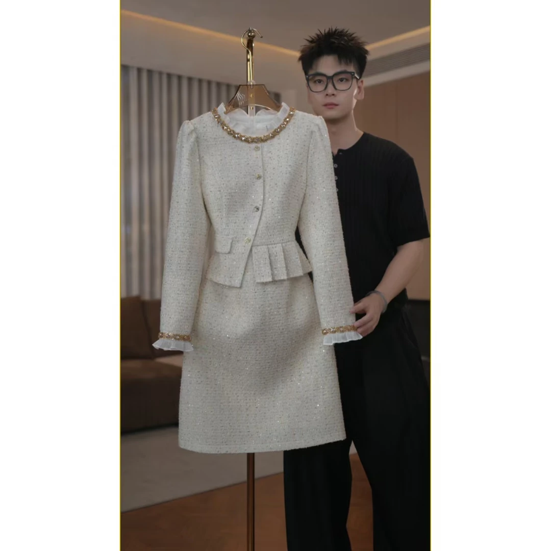 【少量现货】2318品牌女装高贵气质显瘦长袖连衣裙