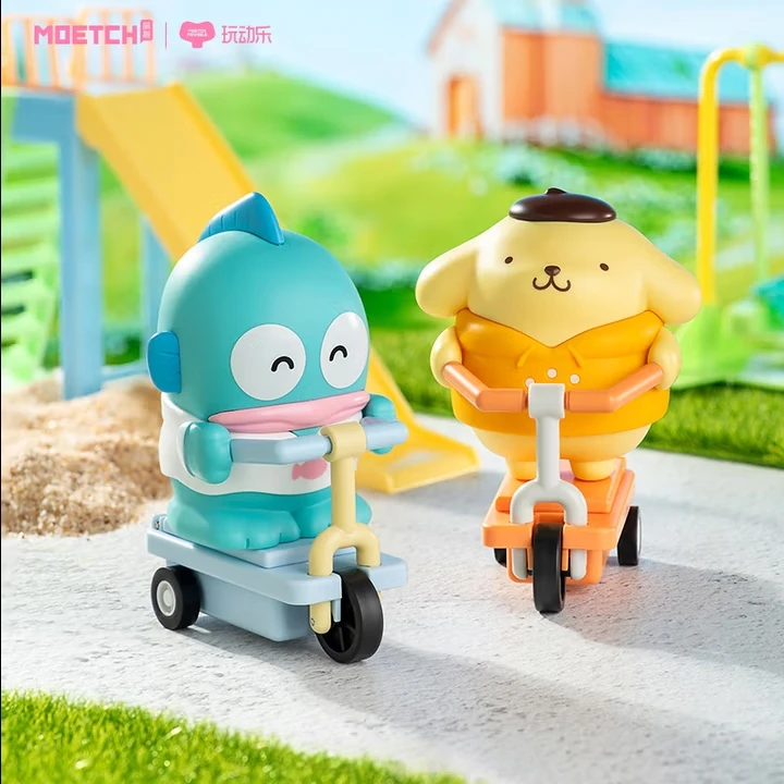 萌趣三丽鸥家族滑板车萌动系列丑鱼库洛米大耳狗盲盒手办桌面摆件