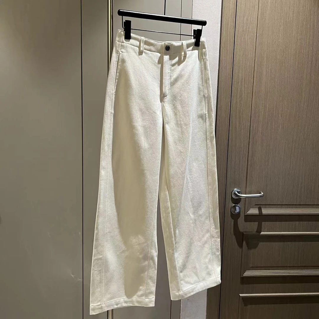 【大L】重磅外贸进口高奢重工设计师风极简通勤百搭直筒裤25987