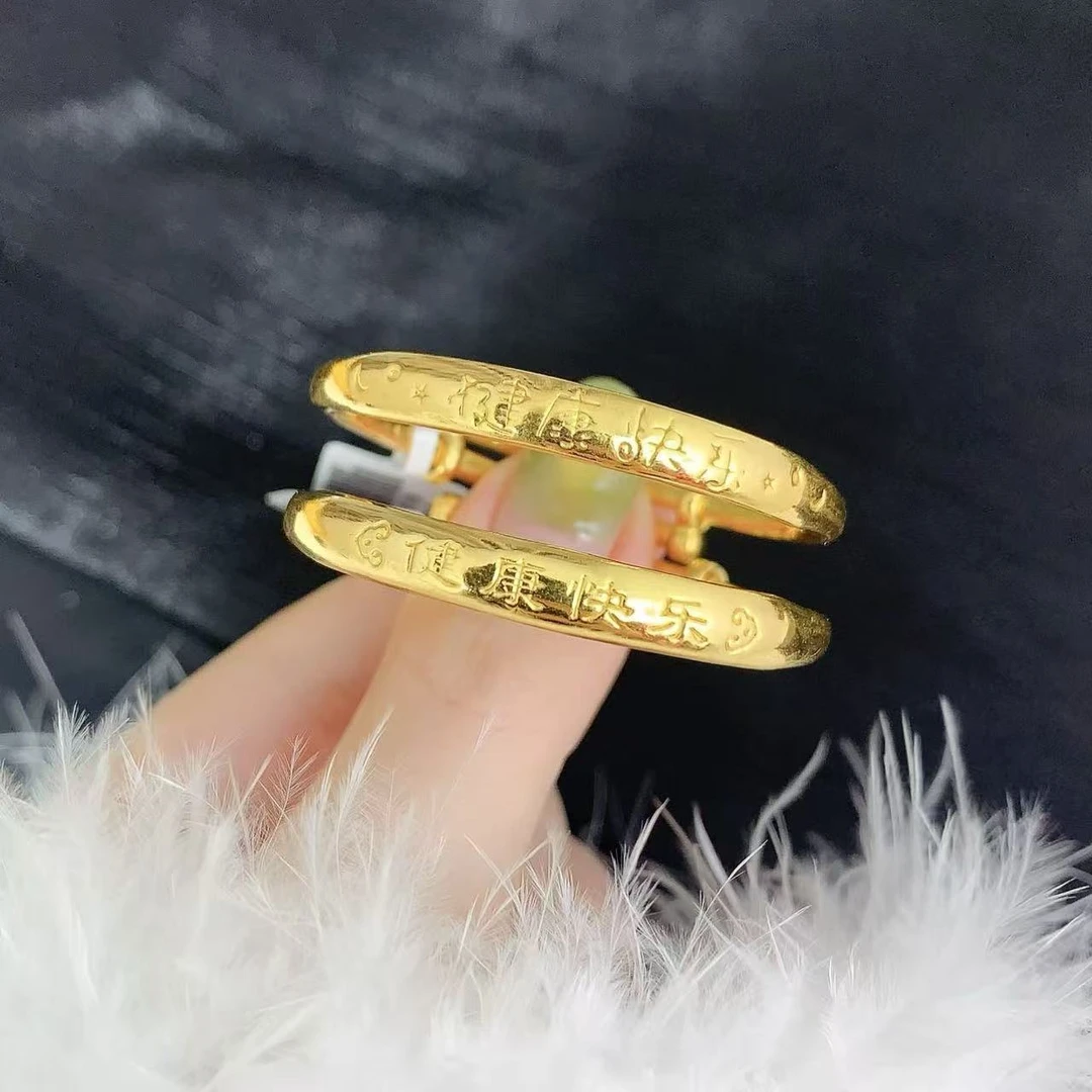 【伟新源】足金999 硬金工艺 健康快乐宝宝推拉手镯（多样性发一）