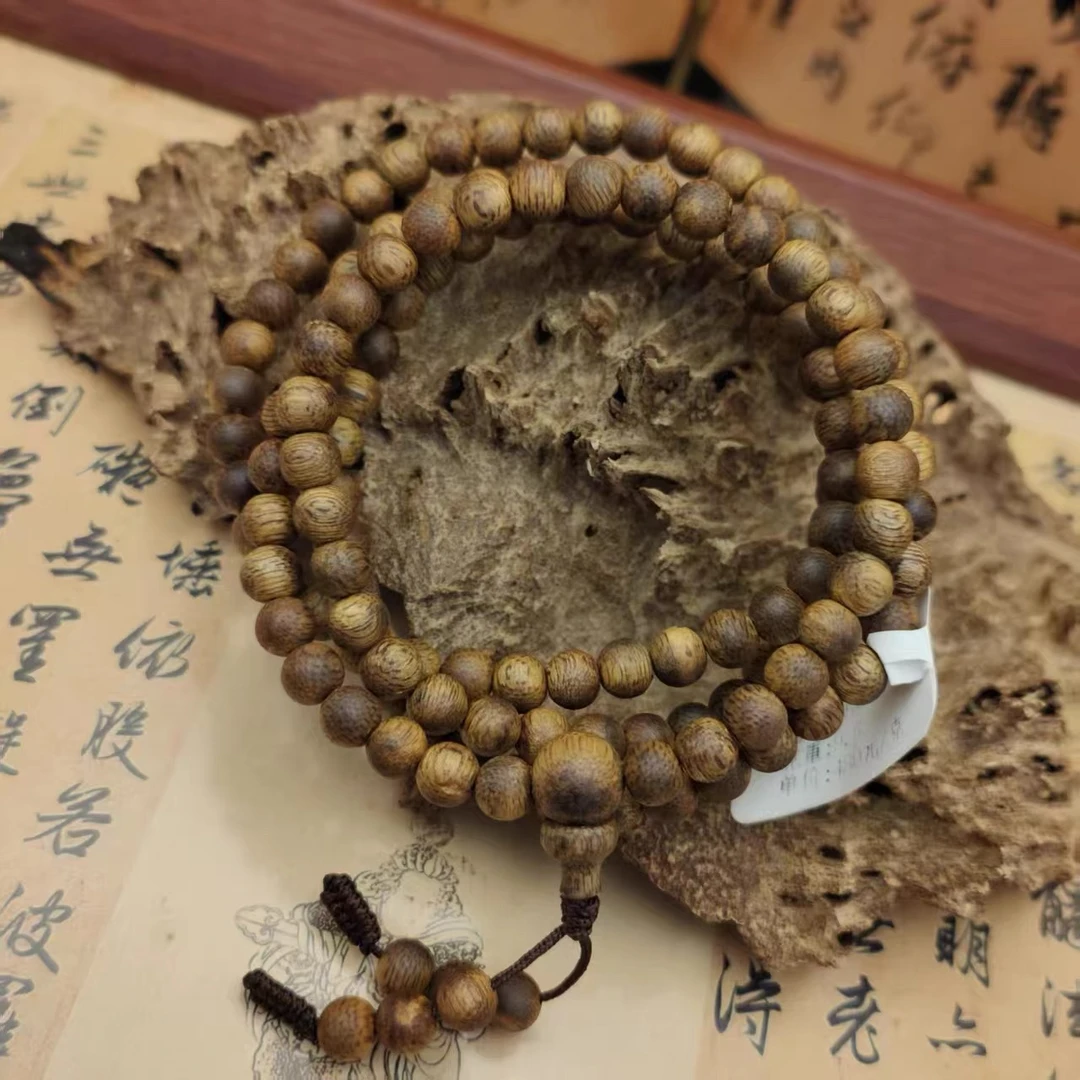 沉香【05圆珠多圈】黎母山虫漏沉香圆珠5mm手串多样性发一