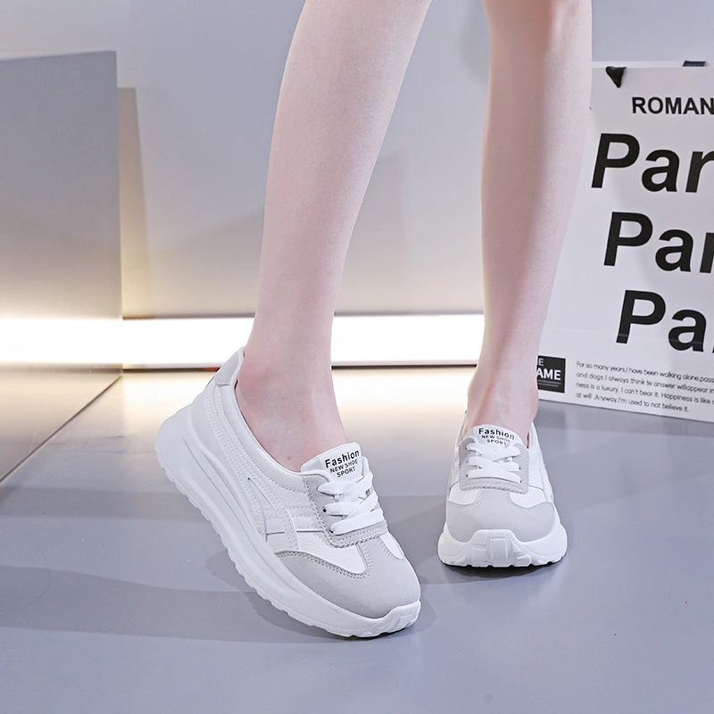 阿甘鞋厚底运动鞋女2025春秋新款时尚小白鞋百搭鞋子女学生RL-K01