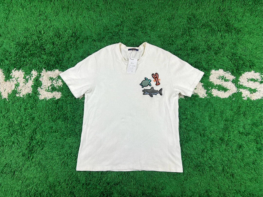 95新 LouisVuitton/路易威登 海洋串珠老花满LOGO短袖 XL码A10615