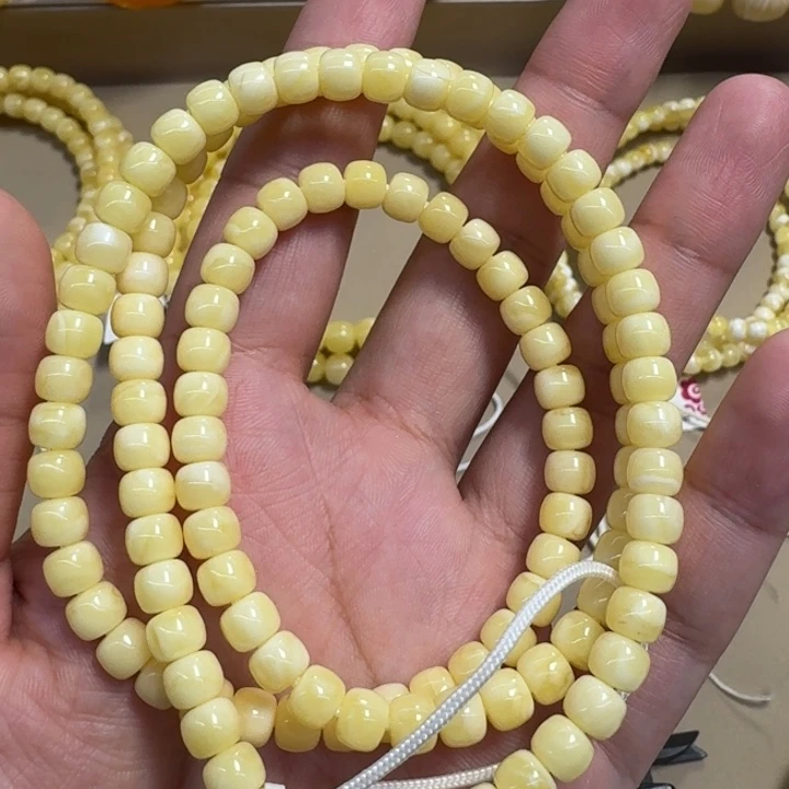琥珀颈饰未镶嵌蜜蜡浓蜡108链子