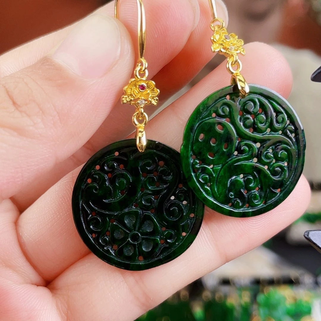 翡翠未镶嵌耳饰饰品