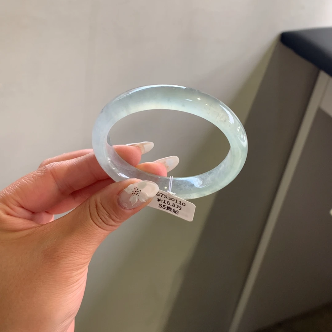 翡翠手镯未镶嵌高冰化冰波55贵妃