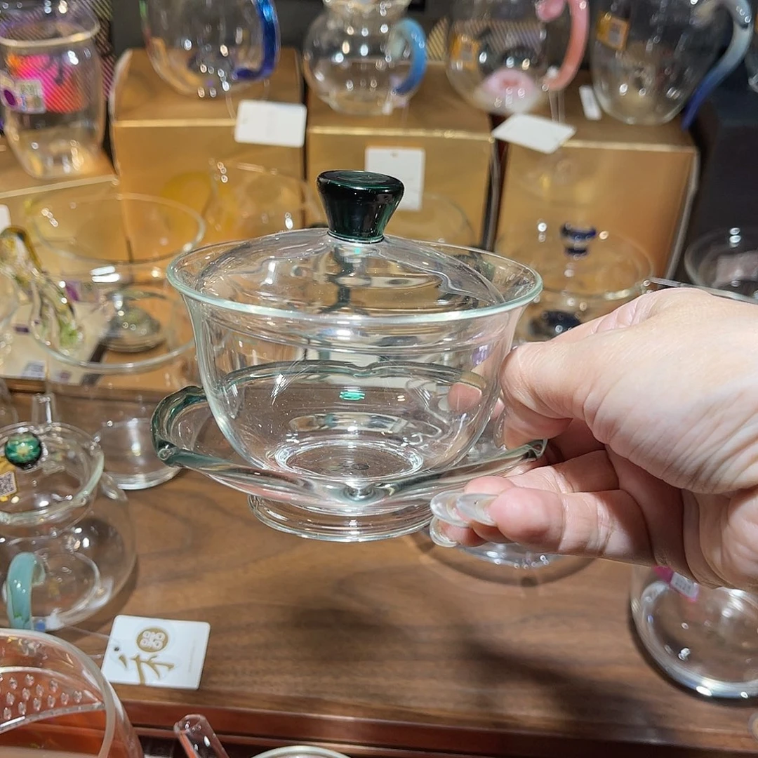 牧***.禾器沁莲盖碗墨绿色