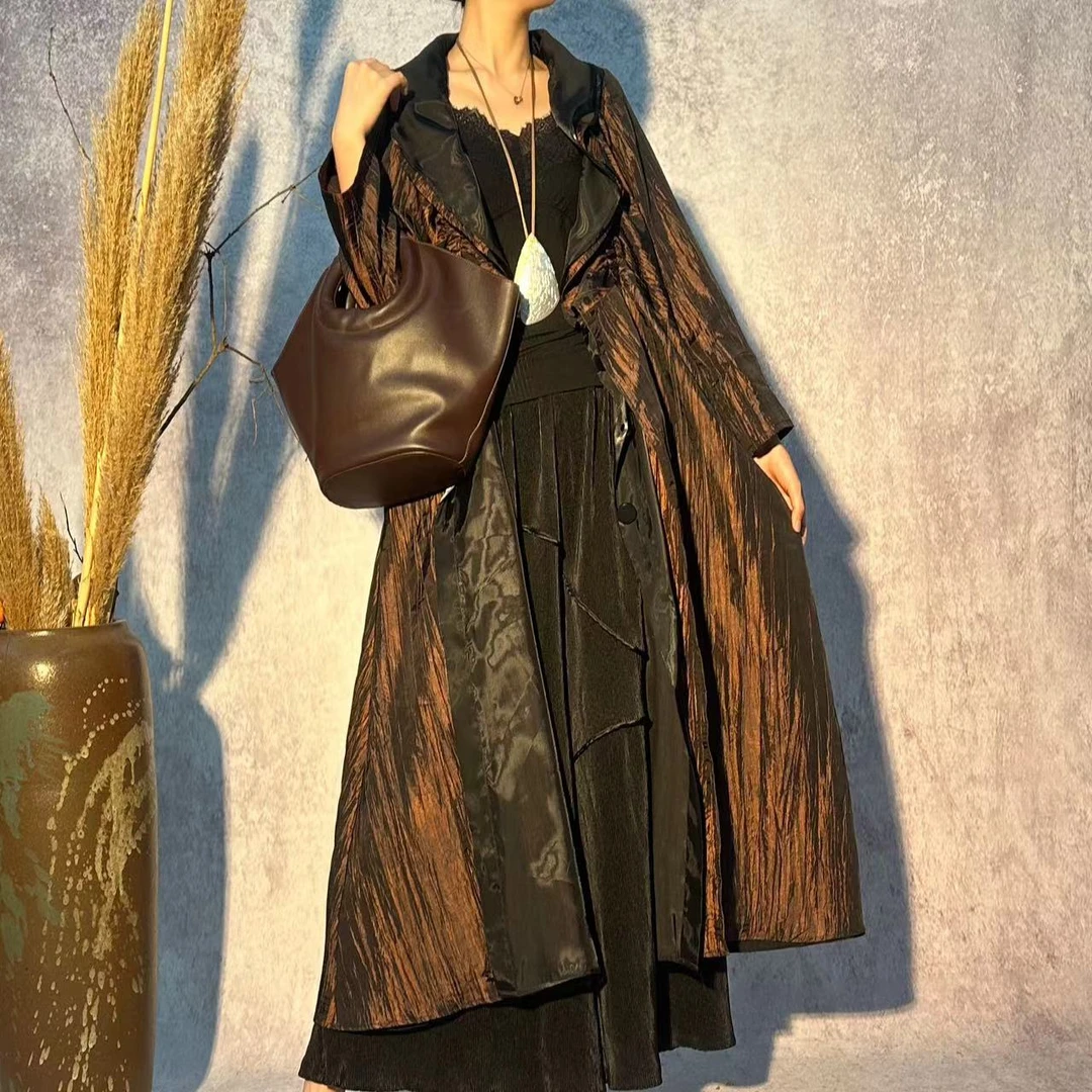 【大海轻奢】W1630新款咖色夏季气质宽松设计师款时尚外披