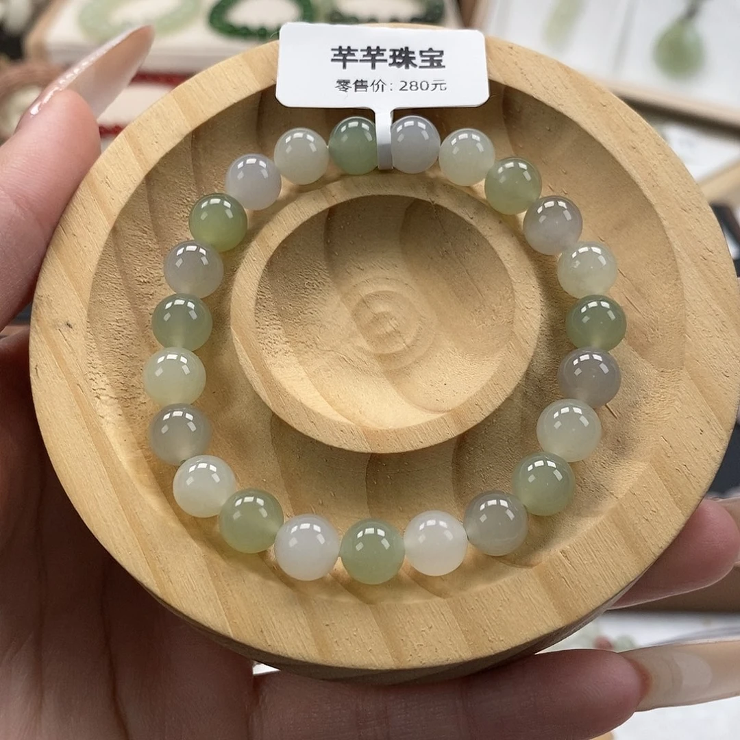 和田玉手链未镶嵌微瑕