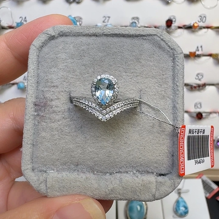 水晶银S925镶嵌戒指