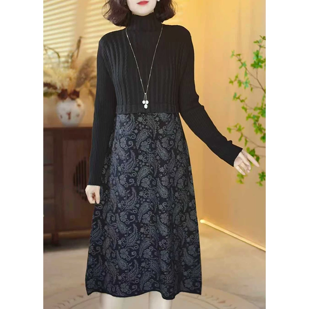 【X411】2025新款时尚百搭宽松针织显瘦连衣裙