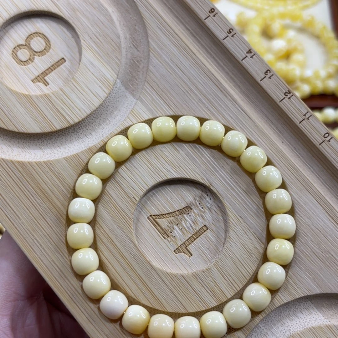 蜜蜡未镶嵌珠宝奇石8.5mm浓白