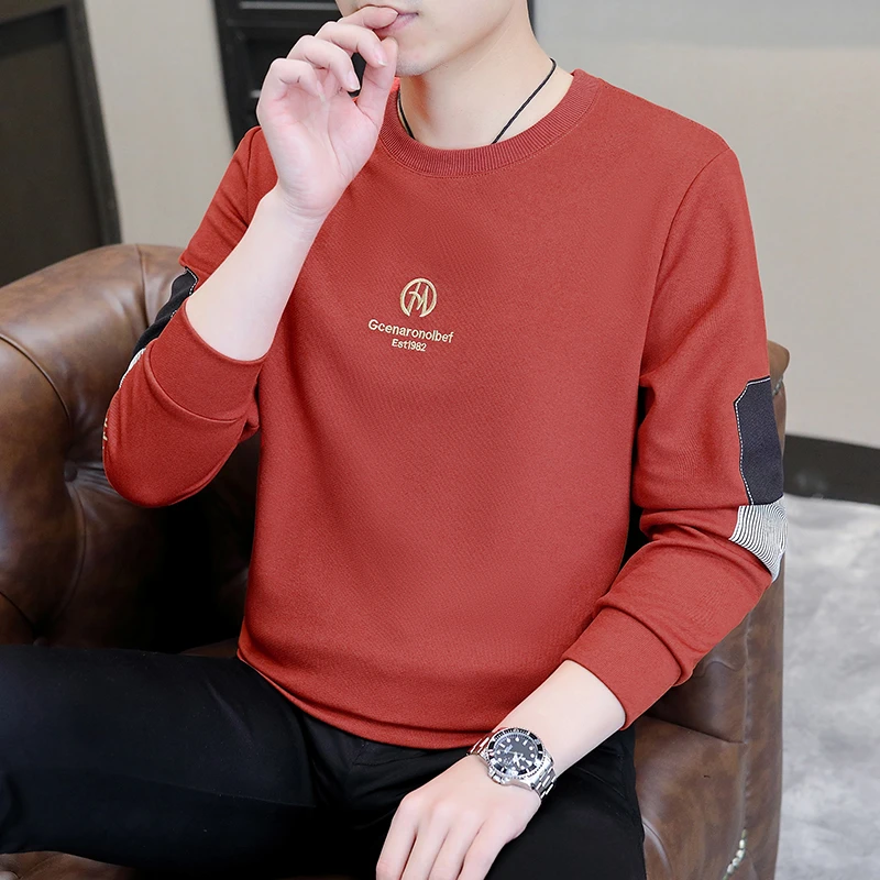 欧洲站时尚潮牌爆品2025新款卫衣男士长袖T恤衫休闲圆领潮流百搭