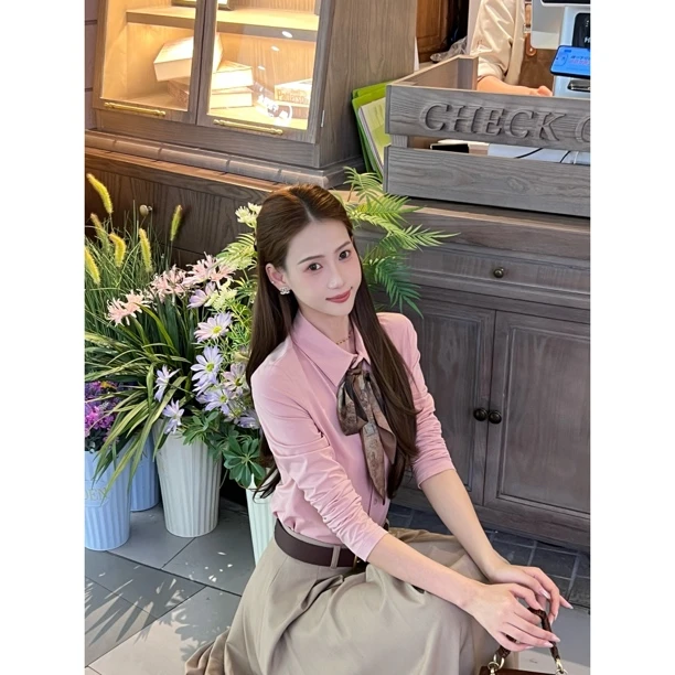 GIRDEAR/「春和景明」秋季莫代尔冰丝衬衣1300820