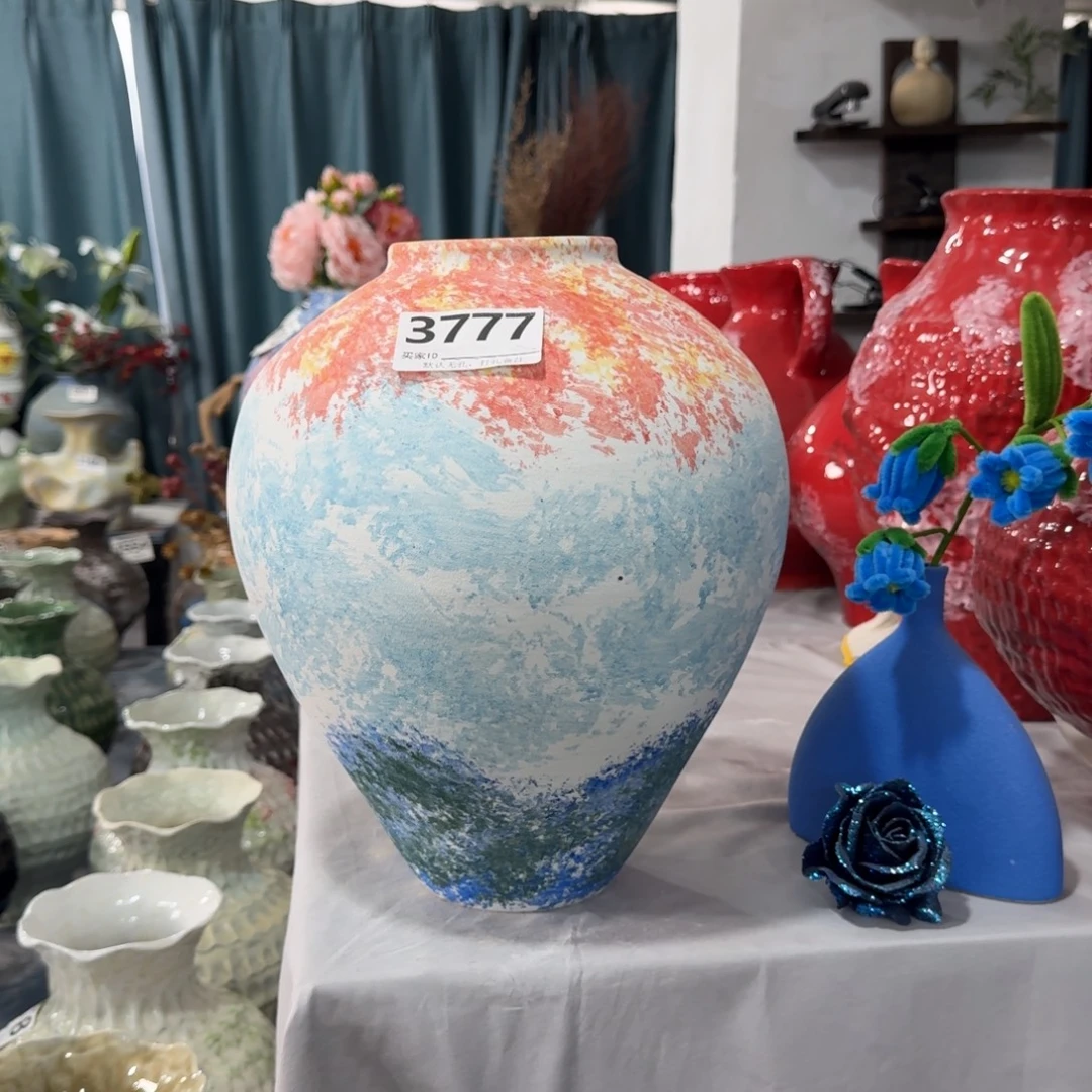 ****乐摆件景德镇高温花瓶编码3777高34口9默认无孔