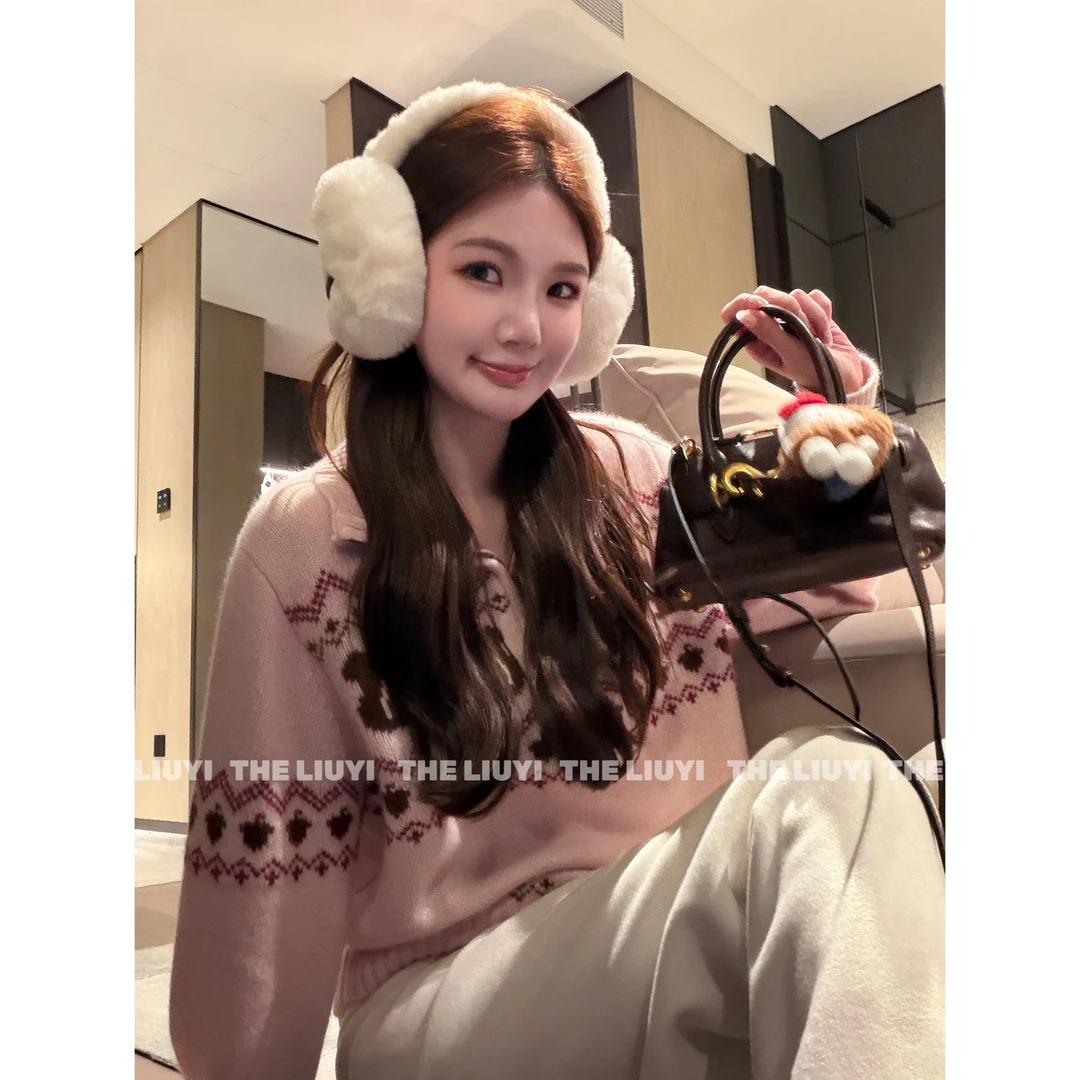【LIUYI】新款羊毛混纺针织小松鼠费尔岛毛衣51030B5