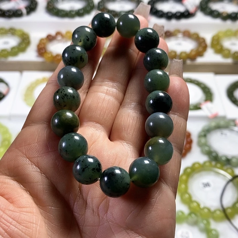 【闪购商品】未镶嵌蛇纹石玉手链Y*。卡12