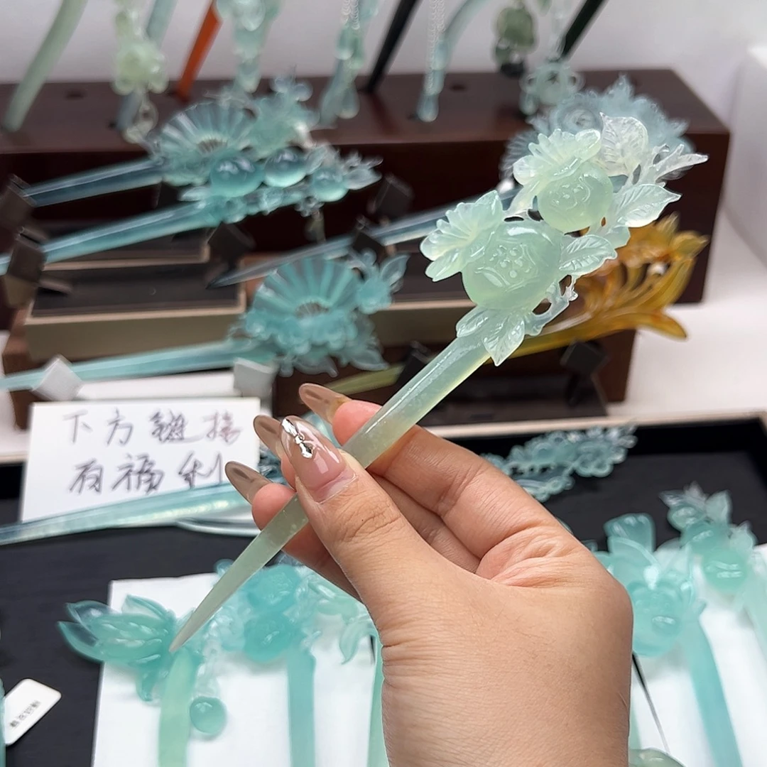 未镶嵌蛇纹石玉发饰