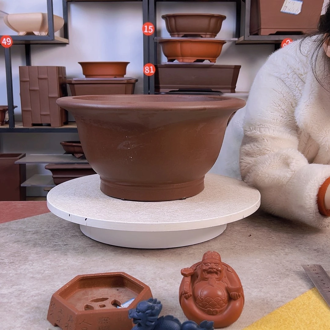 紫砂花盆内口30内深15.5