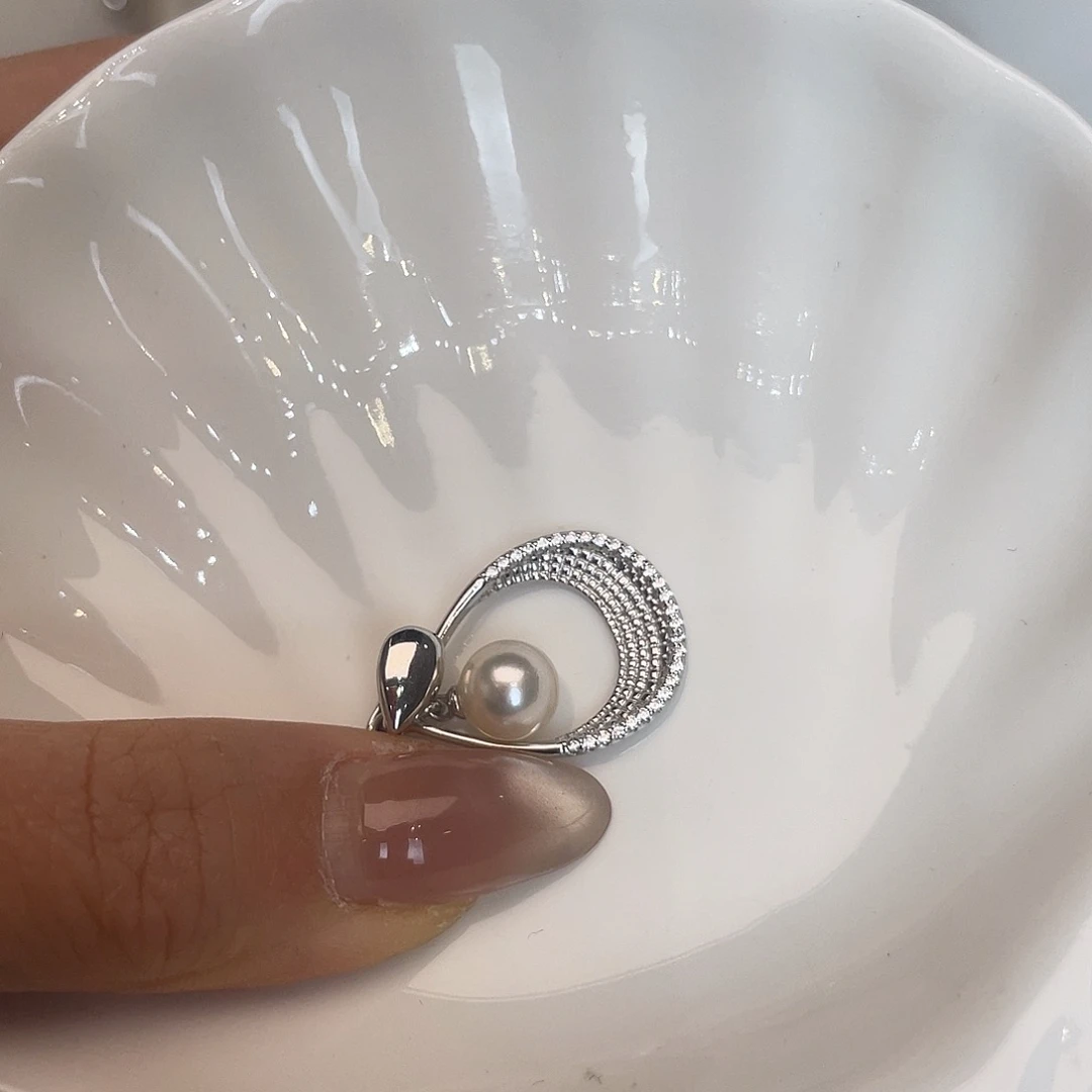 海水珍珠吊坠(不含链)银S925镶嵌