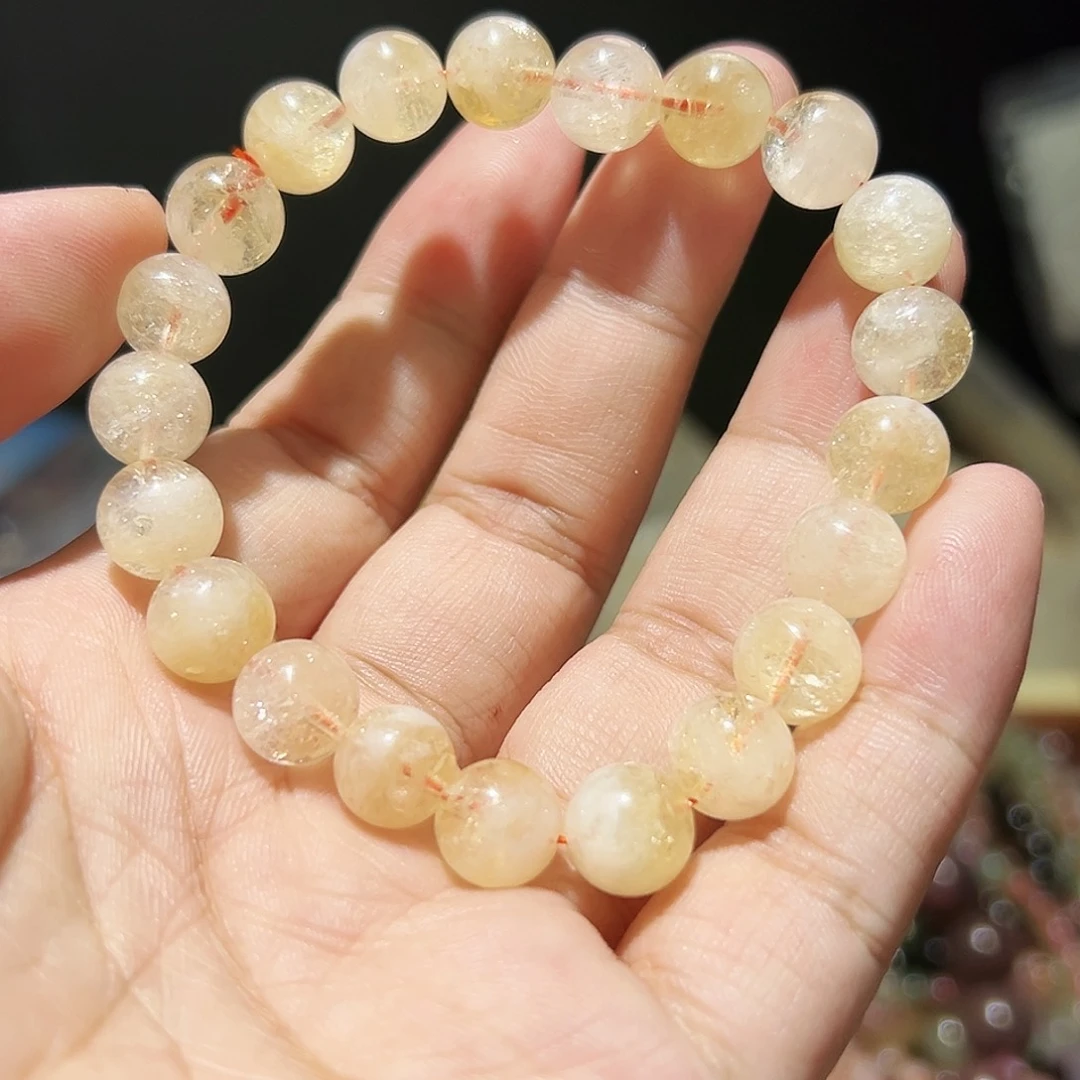 水晶手链未镶嵌黄晶喜马拉雅9毫米14号