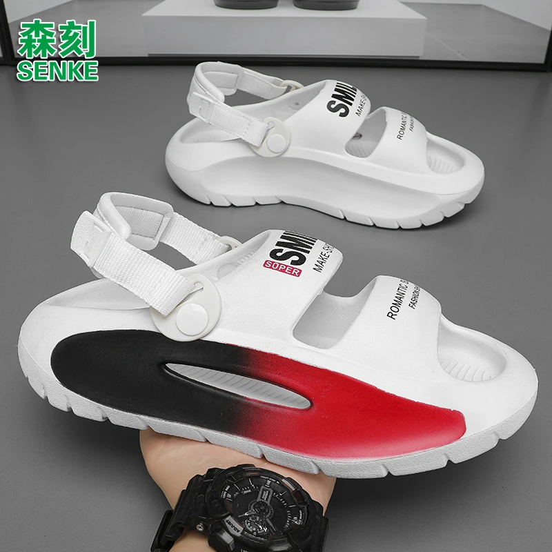 森刻2025夏季新款潮拖户外沙滩轻便柔软防滑耐磨休闲百搭一字拖鞋