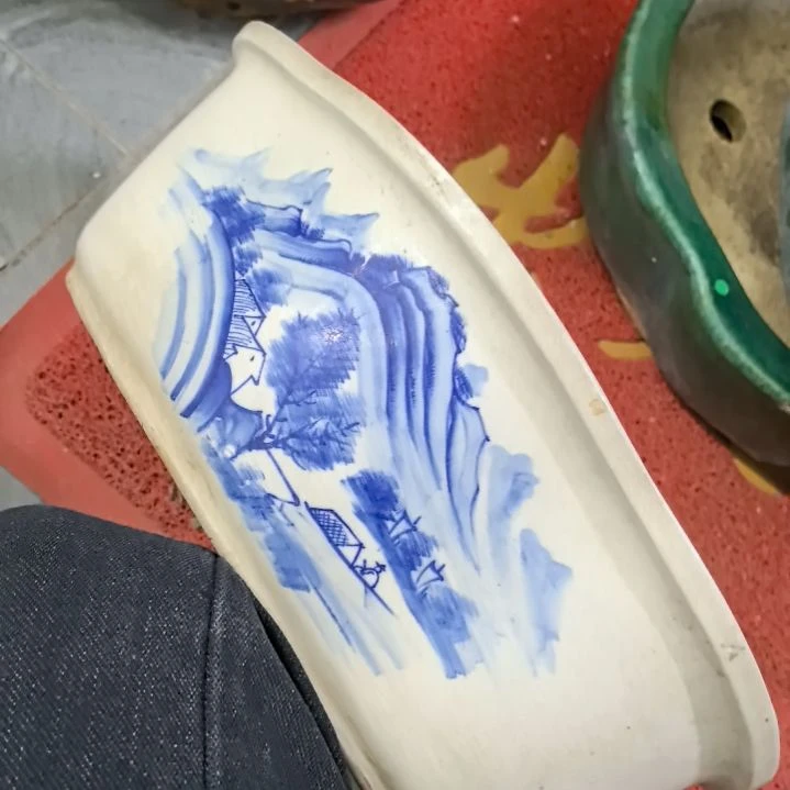 紫砂厚*瓷器花盆一个包邮