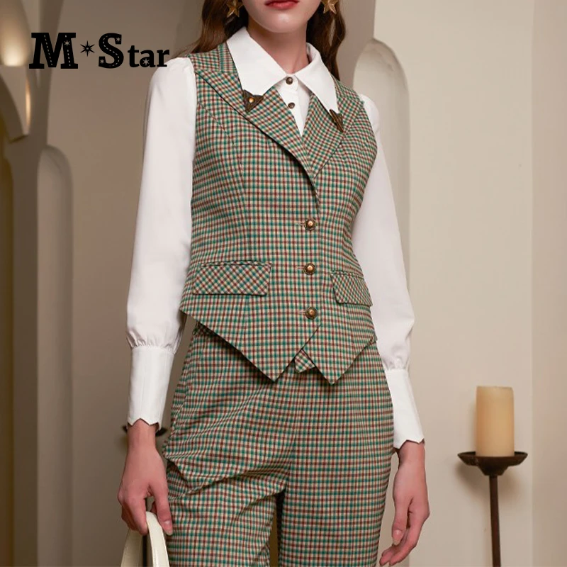 【九月专属】M-Star秋季绿色格纹西装马甲 SC111A6535