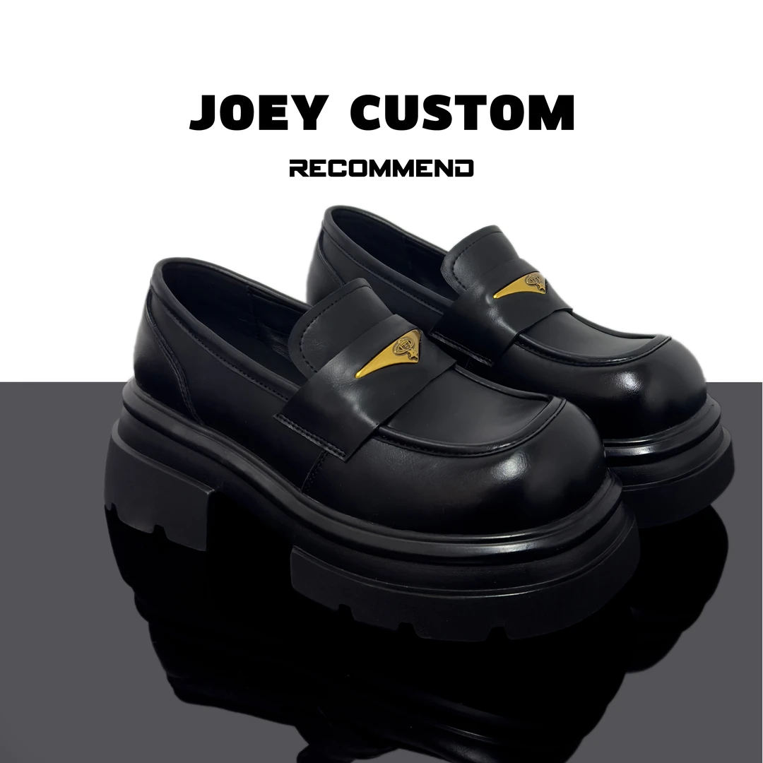 JOEY | 【西太后金标】小众设计款黑色金标乐福鞋女小皮鞋 22-2