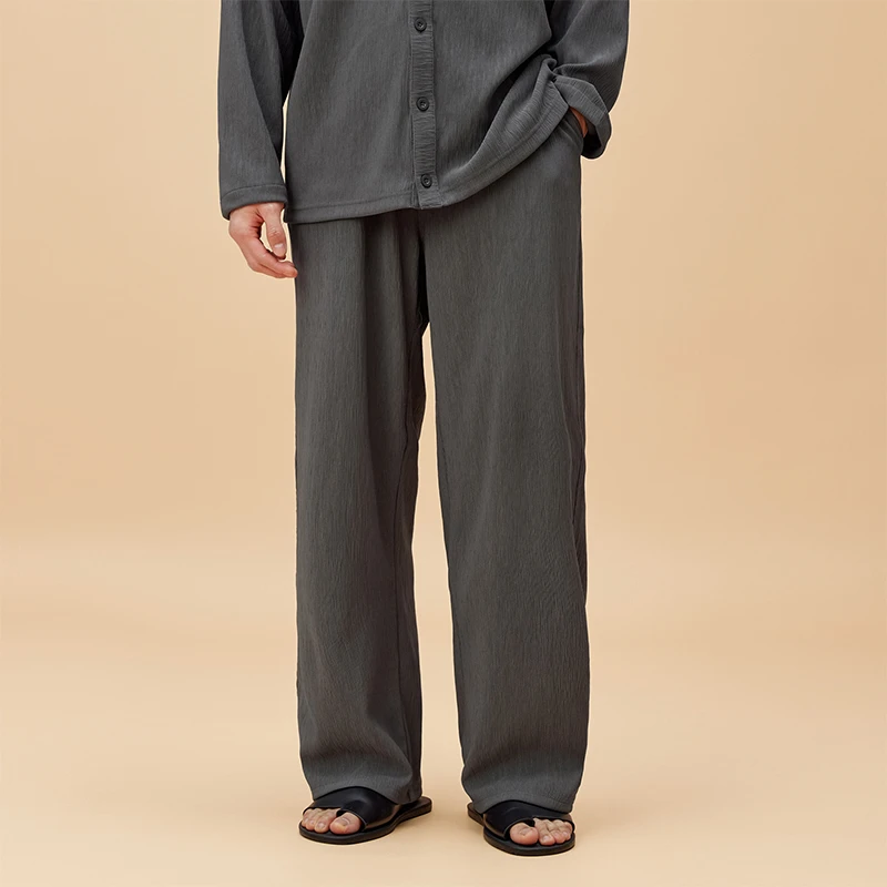 BODYDREAM男士宽松居家睡衣夏季休闲纯色简约百搭垂感家居服套装