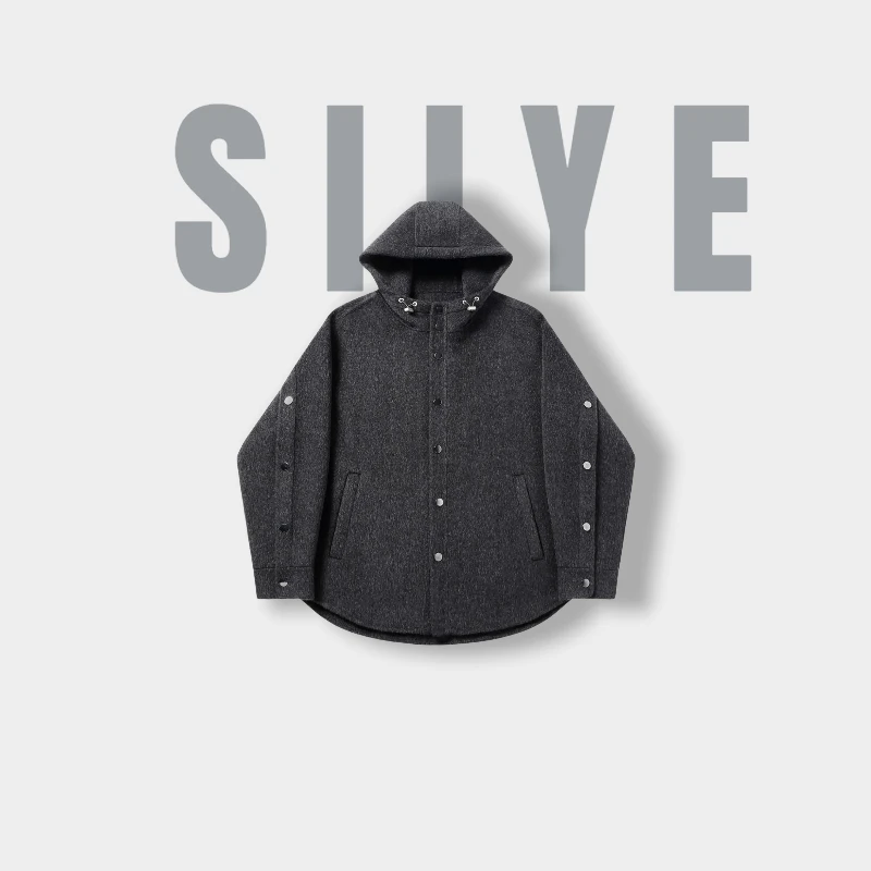 断码M*ra高定连帽双面尼外套慵懒风宽松秋冬毛呢外套中性风休闲