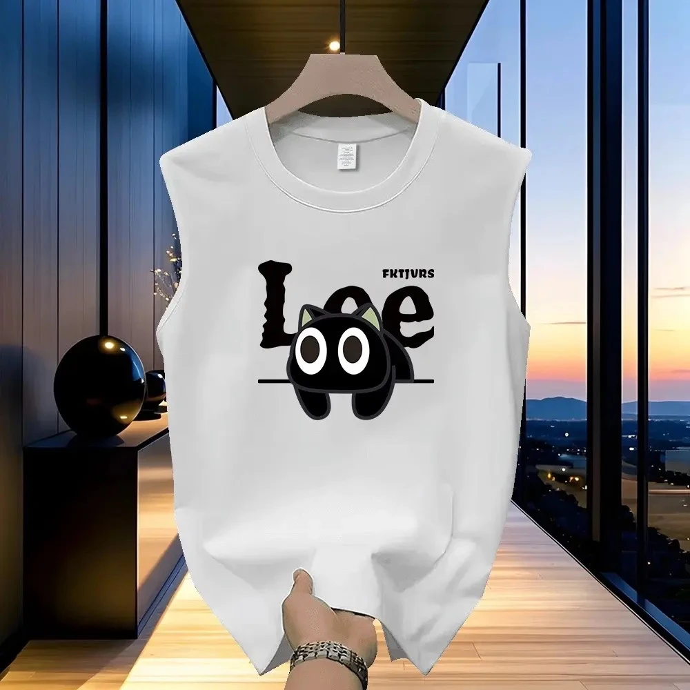 美式痞帅潮牌重磅纯棉背心男士夏季新款爆款时尚坎肩无袖t恤男装T