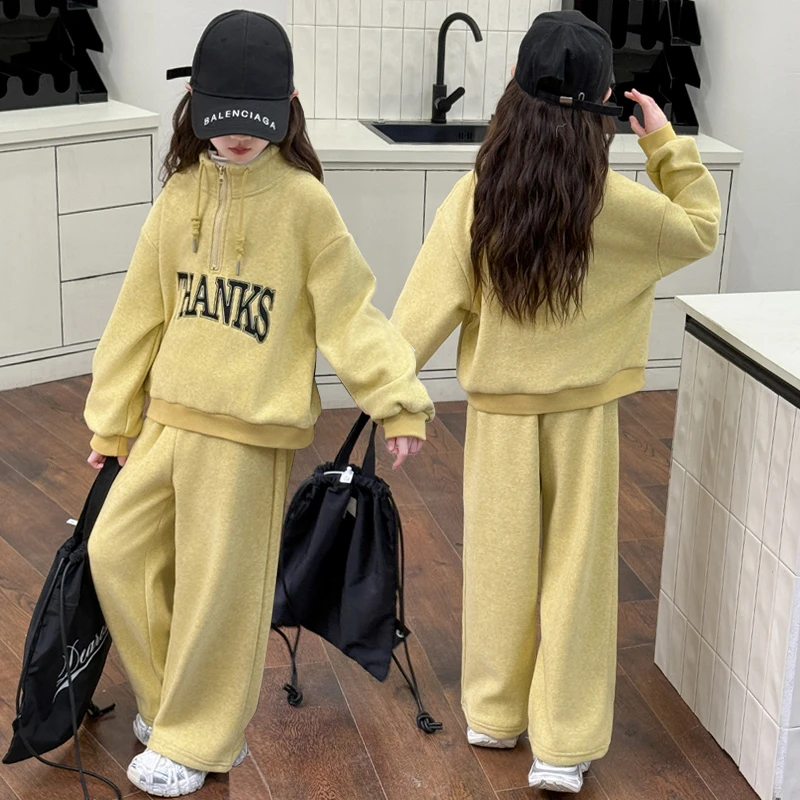 女童春季卫衣套装2025新款洋气春秋休闲运动6-12岁小女孩两件套