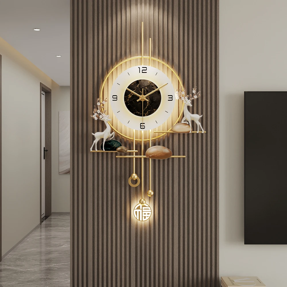 2025新款创意轻奢高档钟表挂钟现代简约大气客厅静音挂表时钟挂墙