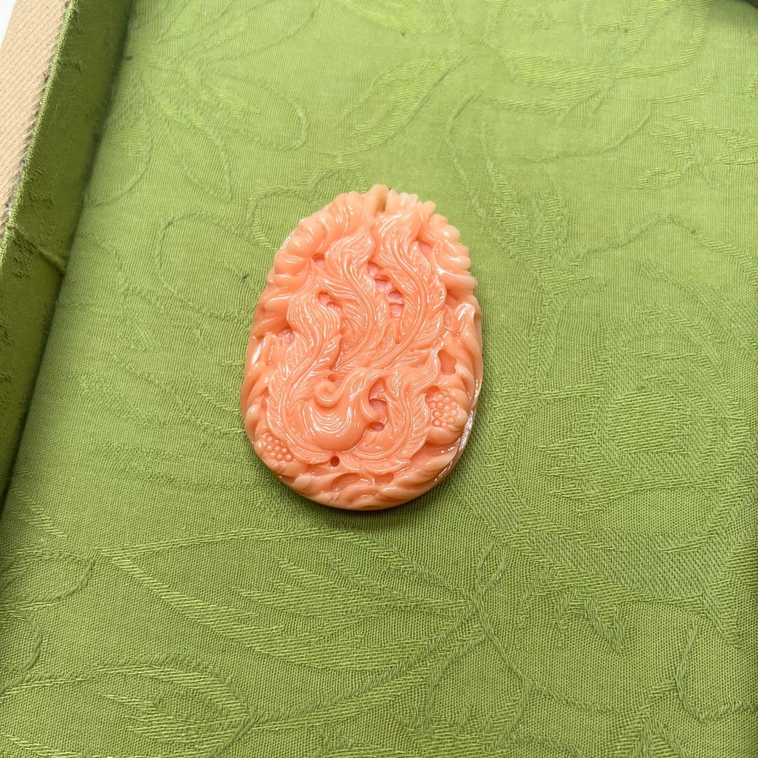 非金属树脂吊坠 【沐言优选】凤凰粉姑娘雕刻凤凰吊坠A464